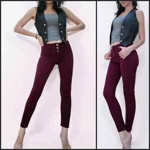 Ashley Mason Deep Merlot Skinny Pants Size Jr.3